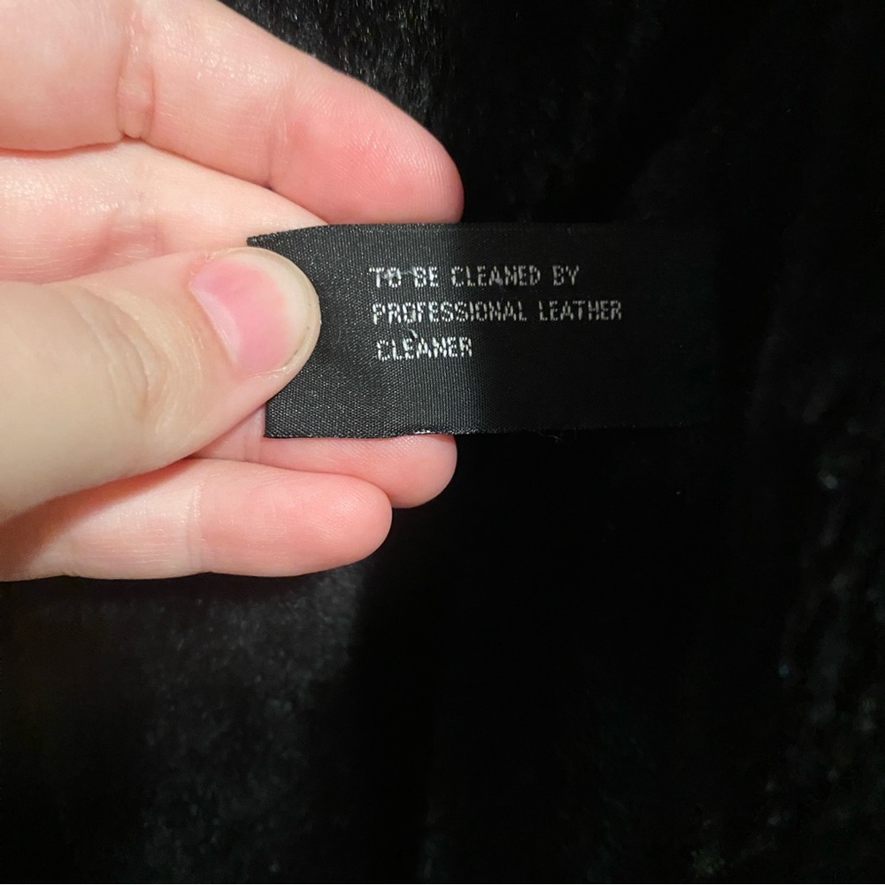 Black Leather Jacket with Fur Trim - Picture 6 of 7